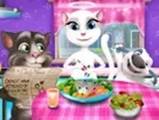 تحضير العشاء للعائلة العاب توم وانجيلا الجديدة